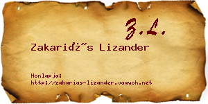 Zakariás Lizander névjegykártya